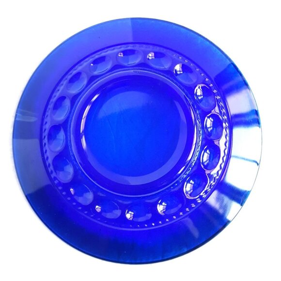 Indiana Glass Cobalt Blue Kings Crown Salad Dessert Plate Addition Replacement - Picture 3 of 4